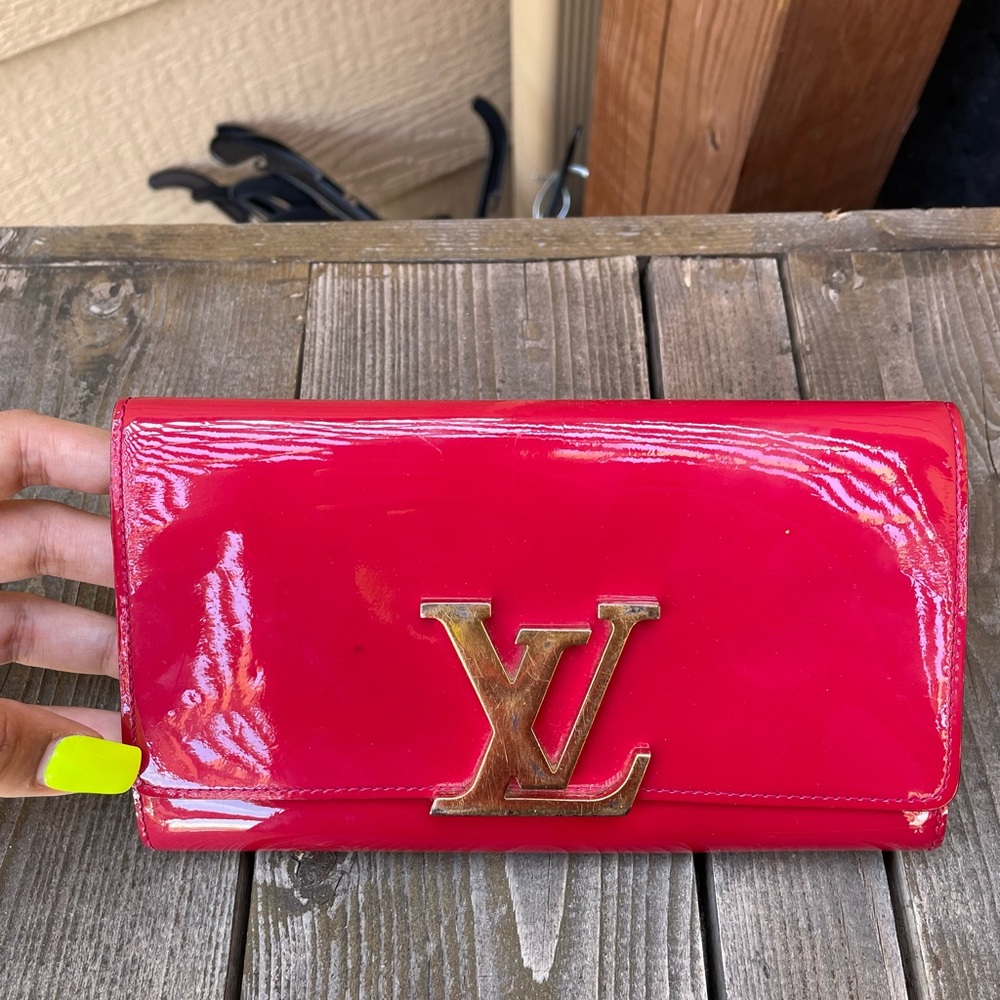 Louis Vuitton Long Wallet Portefeuille Louise Rose Enamel